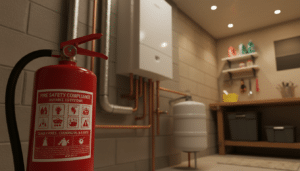 Feuerlöscher für Heizungsanlage